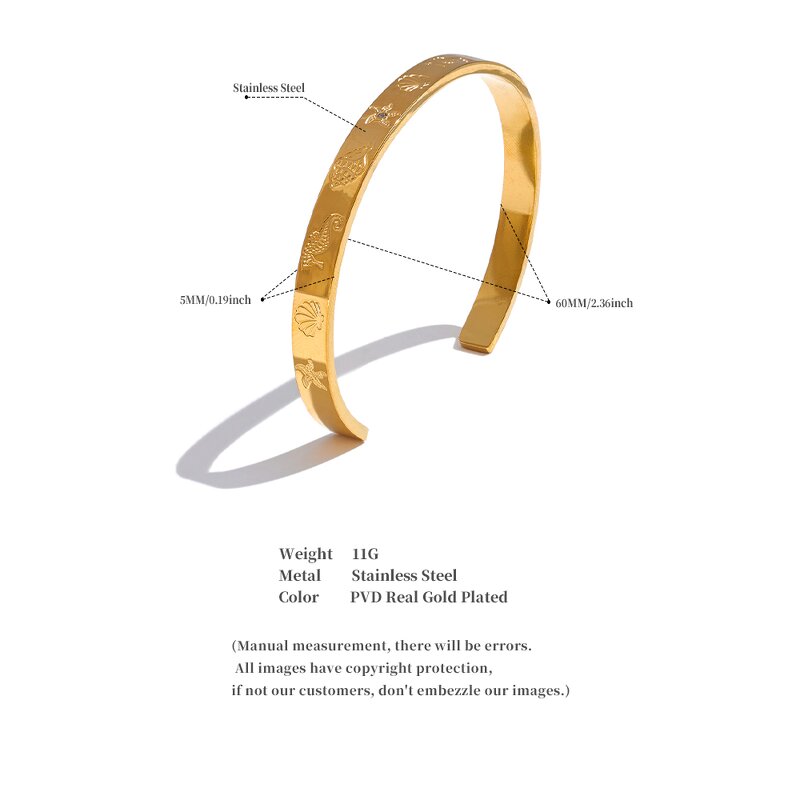 Beach Open Bracelet Supplier - JINYOU 4060 Ocean Element Stainless Steel