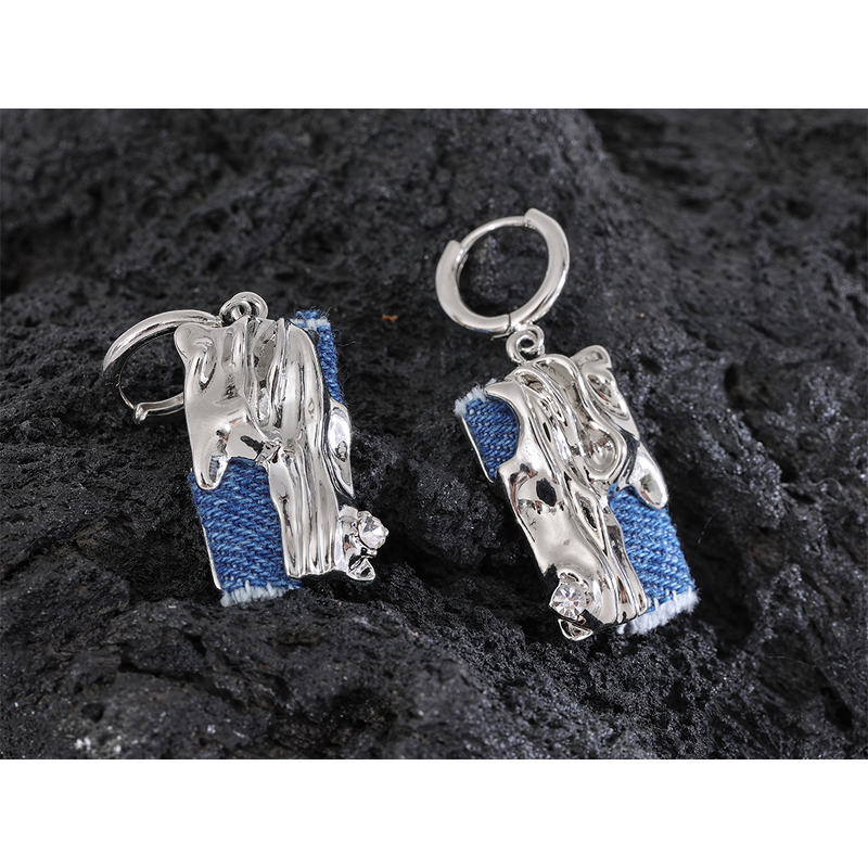Vintage Denim Earrings Supplier - JINYOU KE001EN Originality Personality Fashion