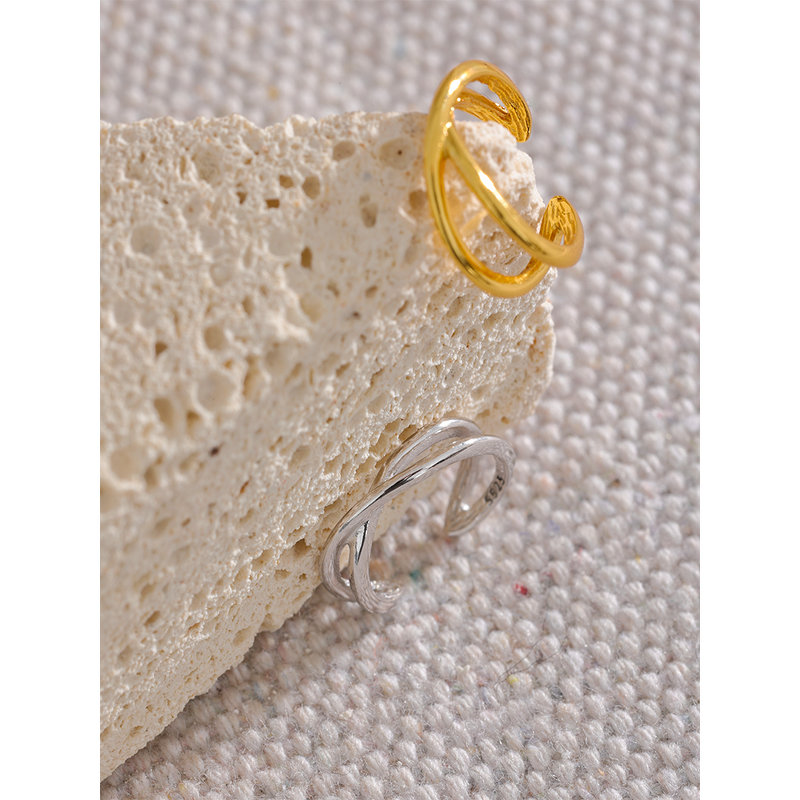 Gold Color Ear Clips Supplier - JINYOU 042 1PC Sterling Silver Minimalist 18k