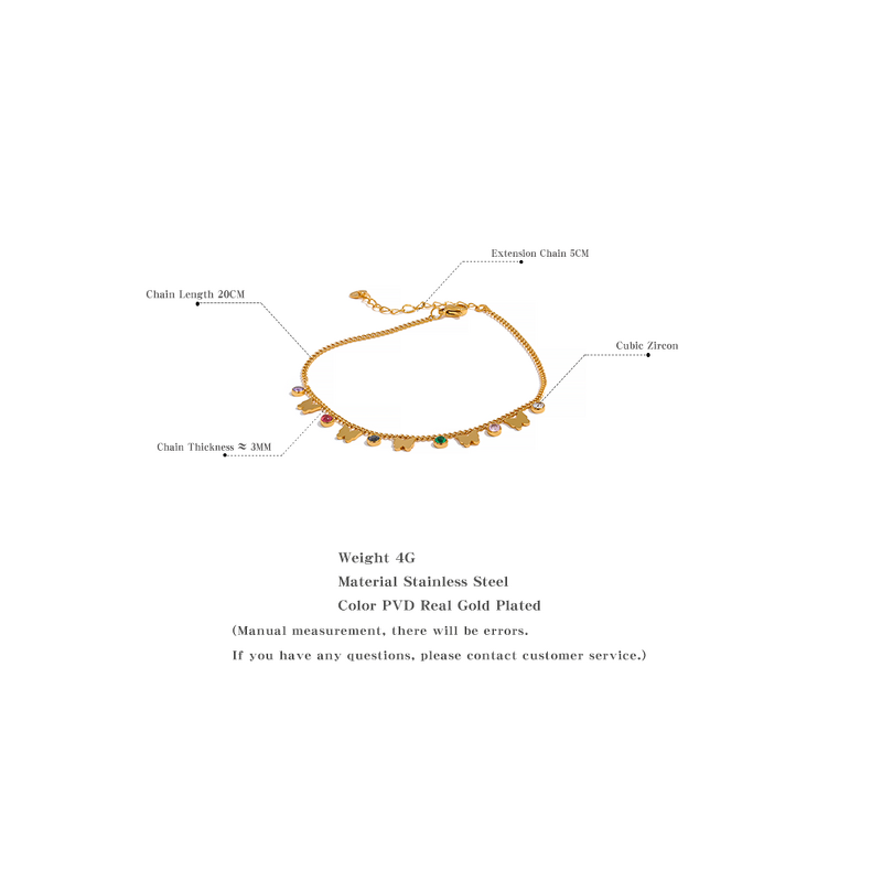 Butterfly Drop Anklet Manufacturer - JINYOU 2156 Exquisite Colorful Cubic