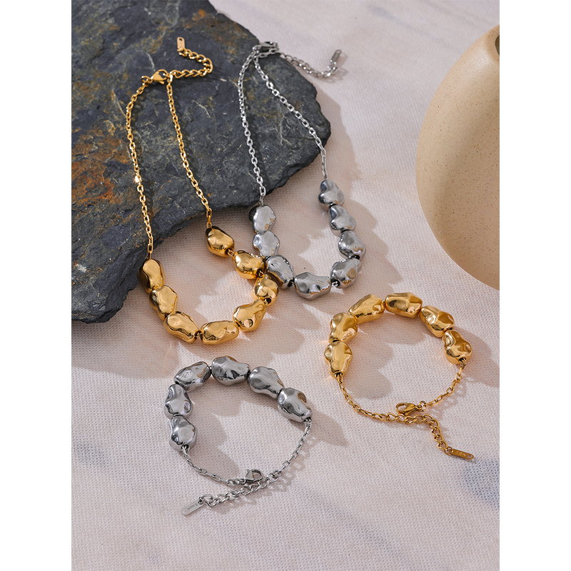 Statement Jewelry Set Manufacturer - JINYOU 2964 Waterproof Stainless Steel Gold