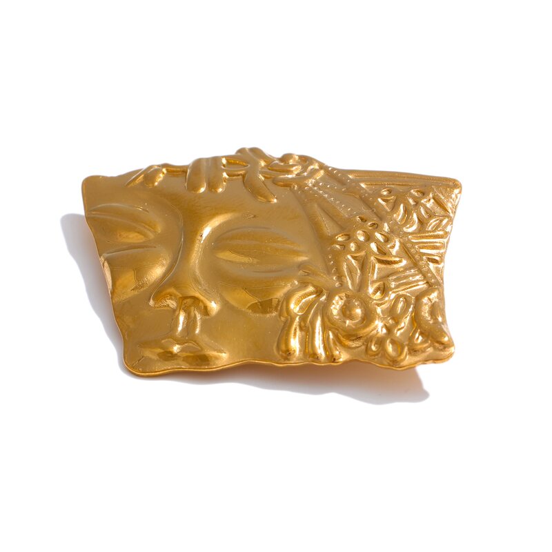 Face Shape Brooch Supplier - JINYOU 4520 New Fashion Stainless Steel Metal