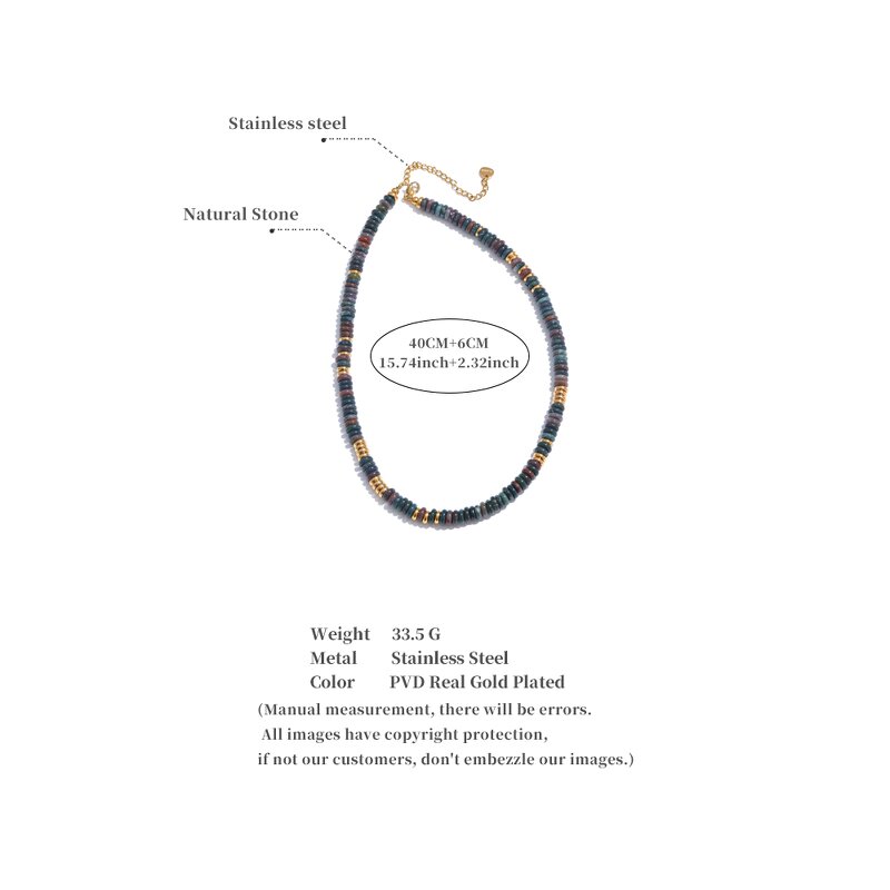 Stone Beads Necklace Manufacturer - JINYOU 4268 Trendy Colorful Waterproof