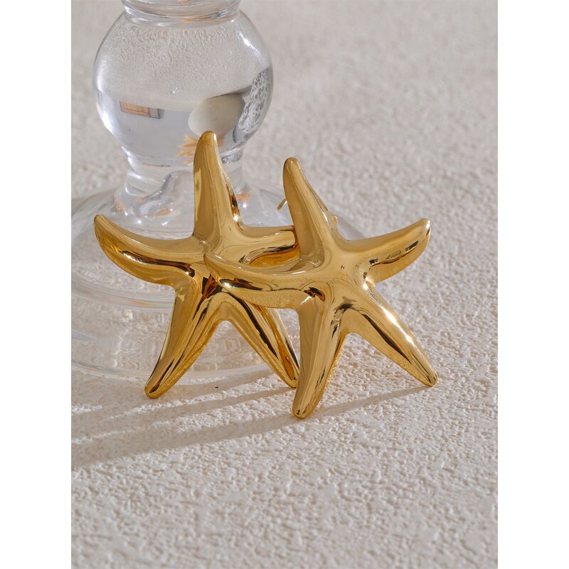 Smooth Starfish Stud Earrings Manufacturer - JINYOU 5179 New Arrival Waterproof