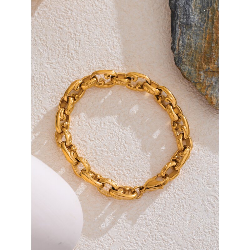 Cuban Chain Bracelet Supplier - JINYOU 5425 New Arrival 22cm Stainless Steel