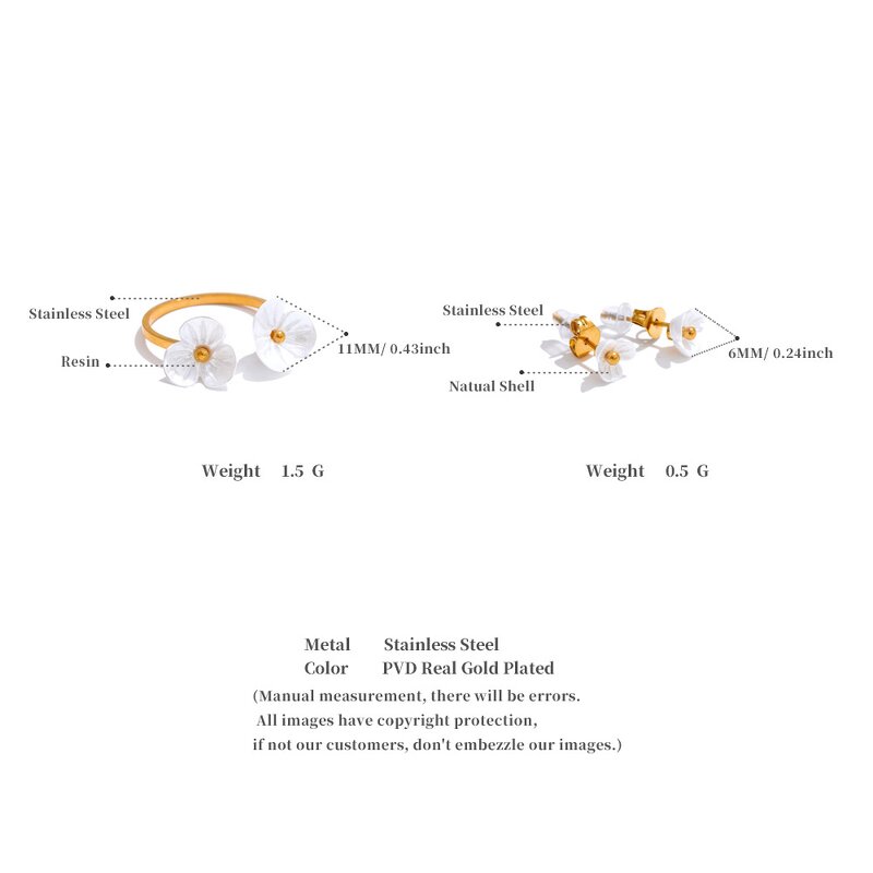 Resin Flower Jewelry Supplier - JINYOU 4425 Stainless Steel Waterproof PVD