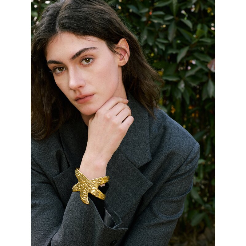 Starfish Shape Cuff Bracelet Supplier - JINYOU 5482 Ocean Style PVD 18k Gold