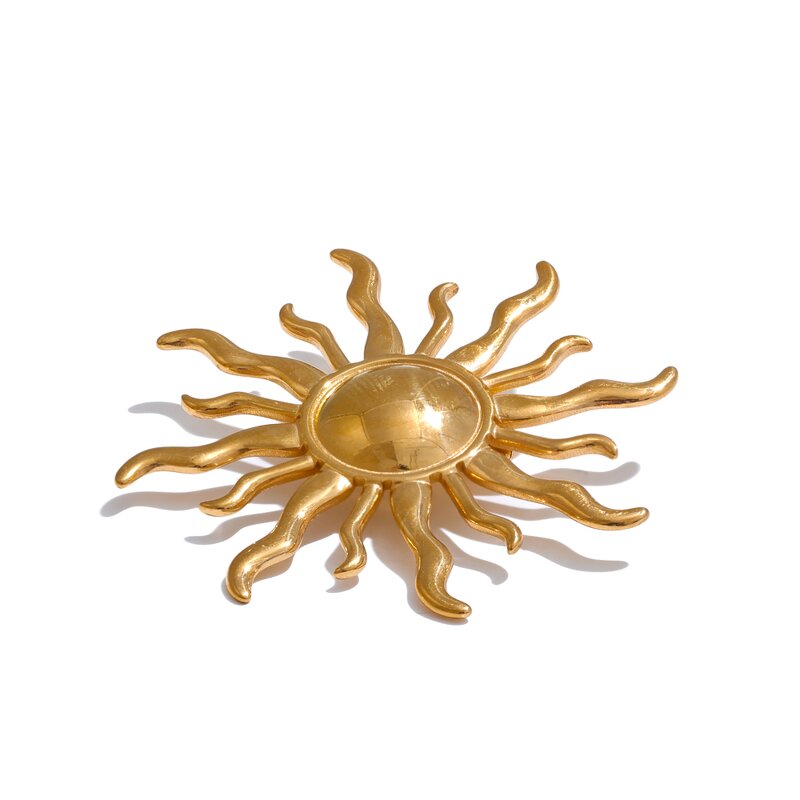 Solar Shape Brooch Manufacturer - JINYOU 4985 Hot Selling Stainless Steel