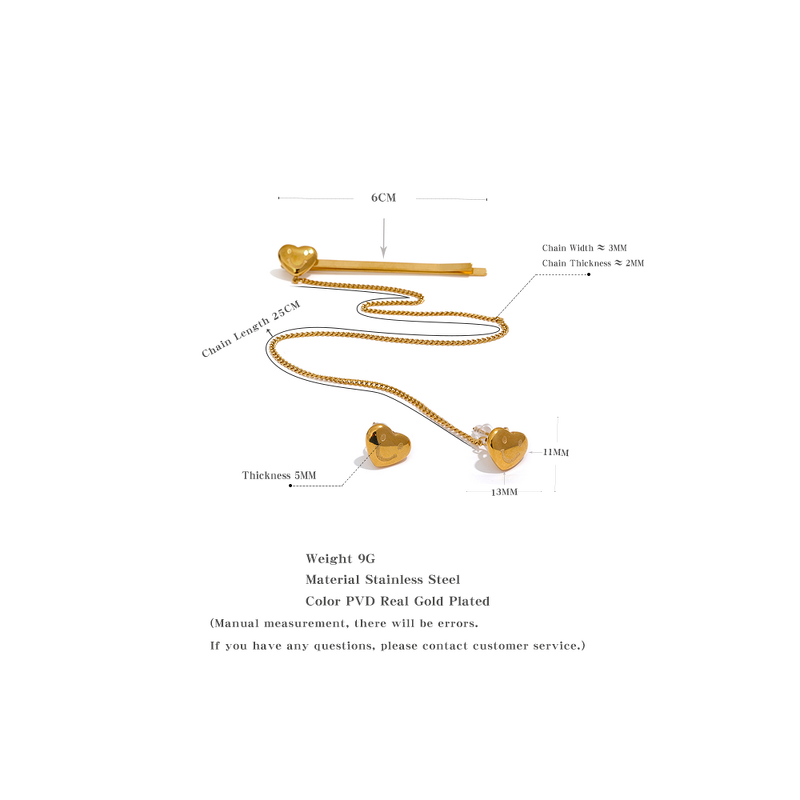 Hair Clip Earrings Supplier - JINYOU 2002 Fashion Young Stainless Steel Heart