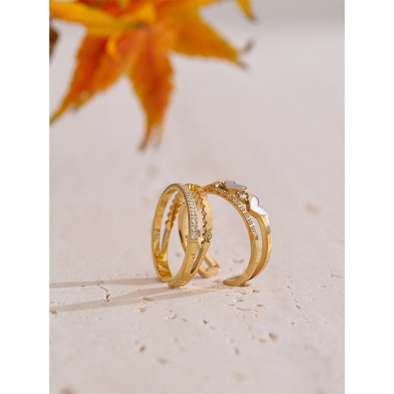 Heart Open Ring Supplier - JINYOU 5350 New Arrival Cubic Zirconia Waterproof