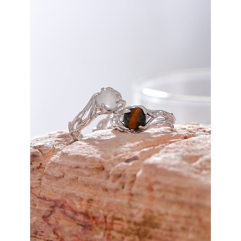 Natural Stone Ring Supplier - JINYOU 099 High Quality Geometric S925 Sterling