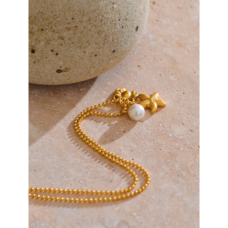 Starfish Crab Necklace Supplier - JINYOU 5214 New Arrival Simulated Pearl