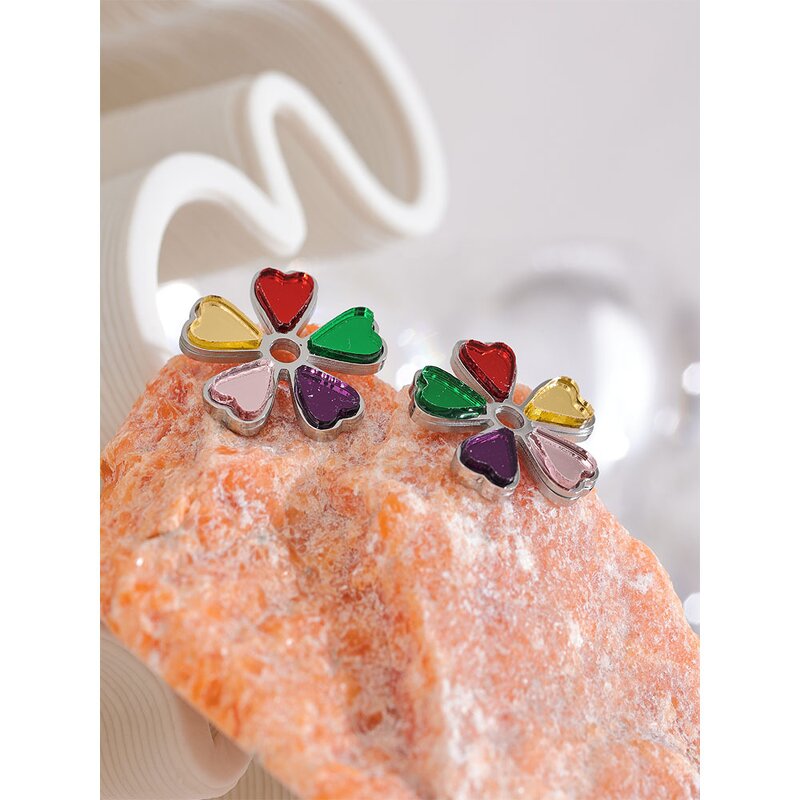 Acrylic Flower Earrings Supplier - JINYOU 2261 Colorful Plant Charm Stud