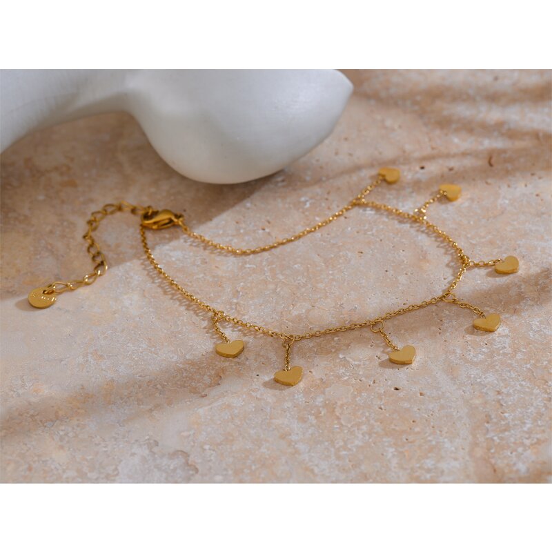Heart Chain Anklet Manufacturer - JINYOU 4336 Fashion Summer Barefoot Bracelets