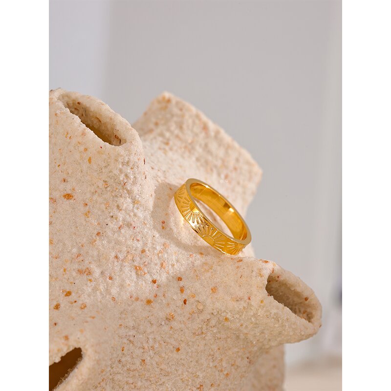Minimalist Sun Ring Supplier - JINYOU 3925 Stainless Steel Round Finger