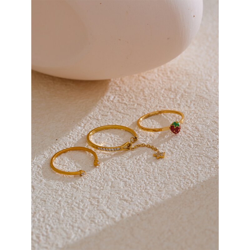 Zircon Open Ring Supplier - JINYOU 4783 New Design Stainless Steel PVD