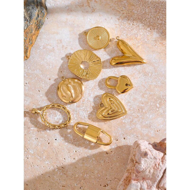 Heart Love Pendant Supplier - JINYOU 0001 Stainless Steel DIY Making