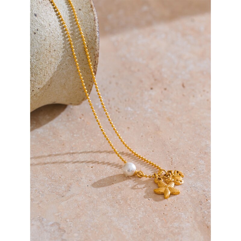 Starfish Crab Necklace Supplier - JINYOU 5214 New Arrival Simulated Pearl