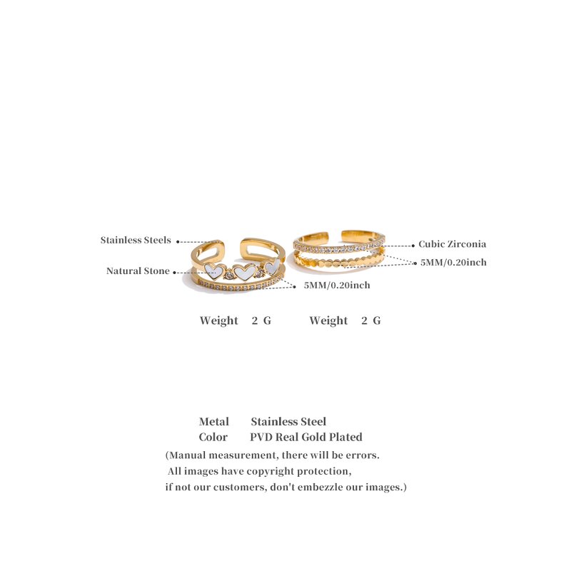 Heart Open Ring Supplier - JINYOU 5350 New Arrival Cubic Zirconia Waterproof