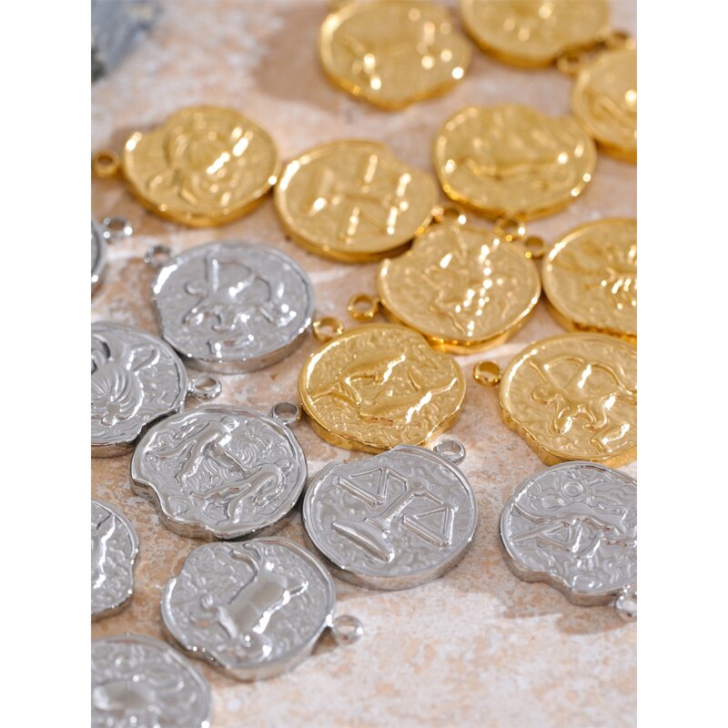 Gold Plated Charms Supplier - JINYOU 0070 Real 12 Constellation Metal Diy
