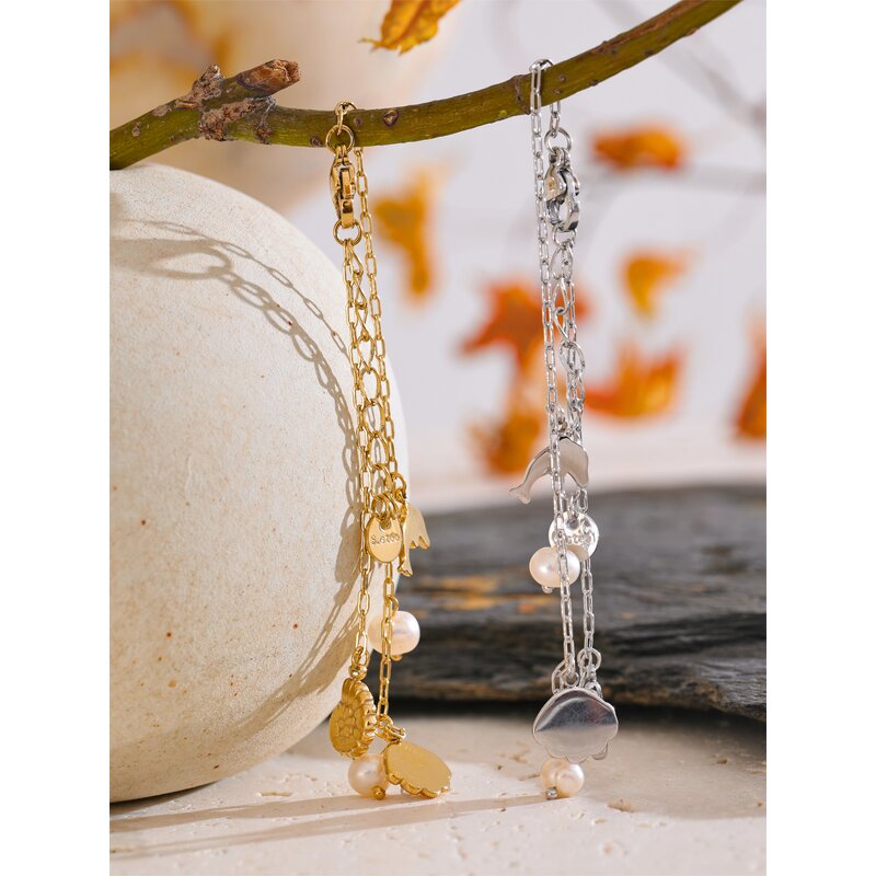 Shell Conch Bracelet Manufacturer - JINYOU 5529 Natural Pearl Metal Pendant