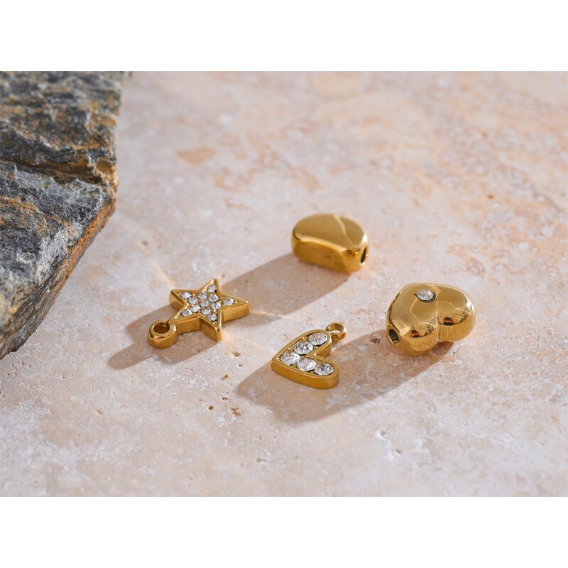 Cubic Zirconia DIY Supplier - JINYOU 0094 Trendy Stainless Steel Heart Love