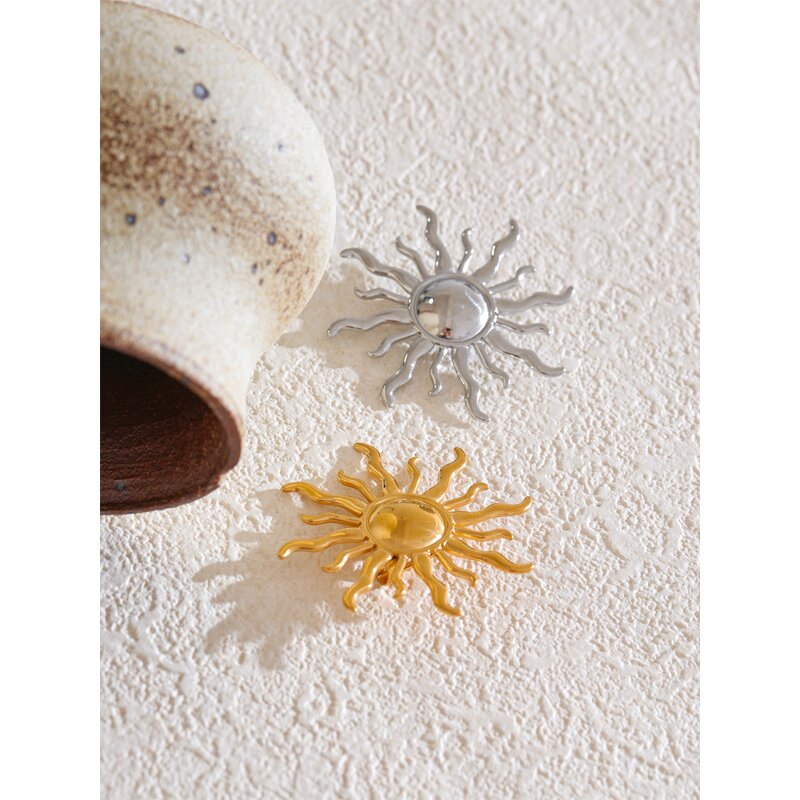 Solar Shape Brooch Manufacturer - JINYOU 4985 Hot Selling Stainless Steel