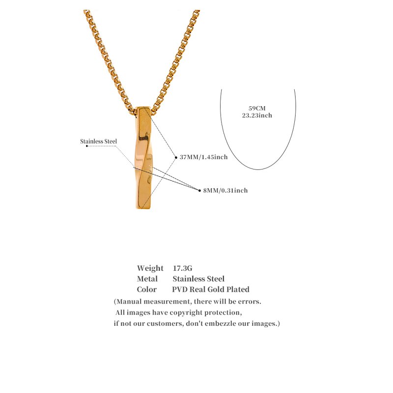 Geometric Pendant Necklace Supplier - JINYOU 5024 Men Basic Simple Stainless