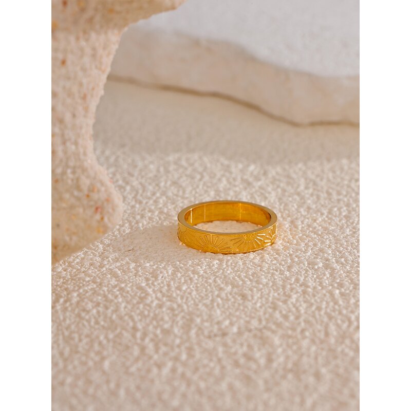 Minimalist Sun Ring Supplier - JINYOU 3925 Stainless Steel Round Finger