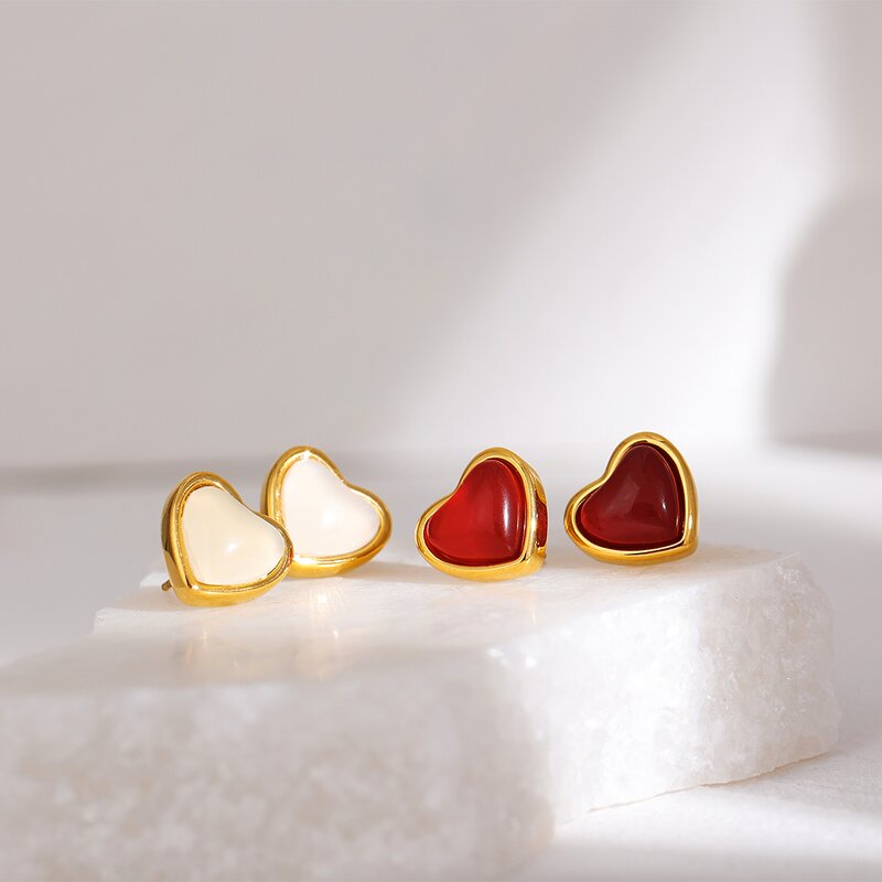 Heart Pendant Set Manufacturer - JINYOU 873 Romantic Chic Natural Stone Agate