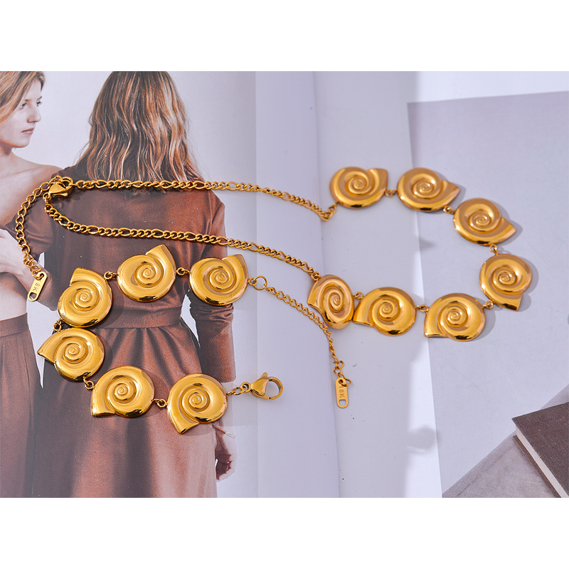 Shell Chain Set Manufacturer - JINYOU 2733 Stainless Steel Drop Necklace