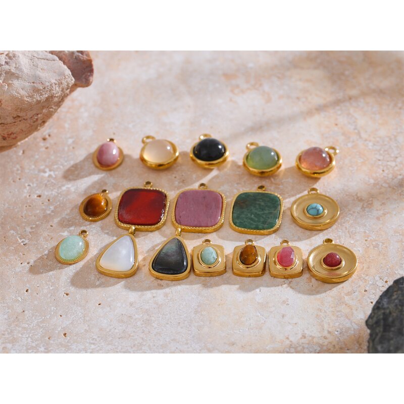 Natural Stone Pendant Supplier - JINYOU 0038 Exquisite Stainless Steel Square