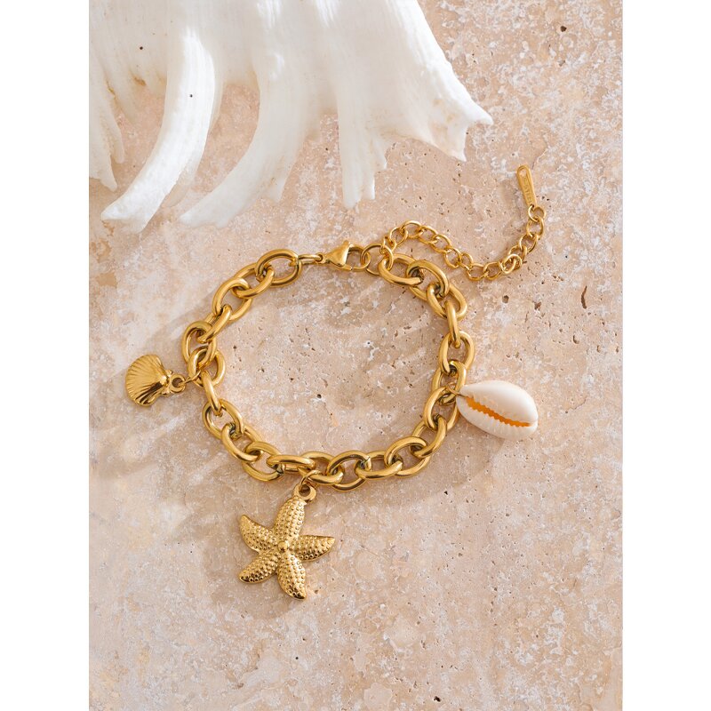 Metal Chain Bracelet Supplier - JINYOU 4282 Stainless Steel 18K Gold PVD