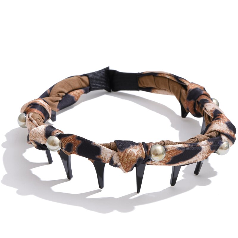 Leopard Print Hairband Manufacturer - JINYOU 0039 Fashionable Pearl Bowknot