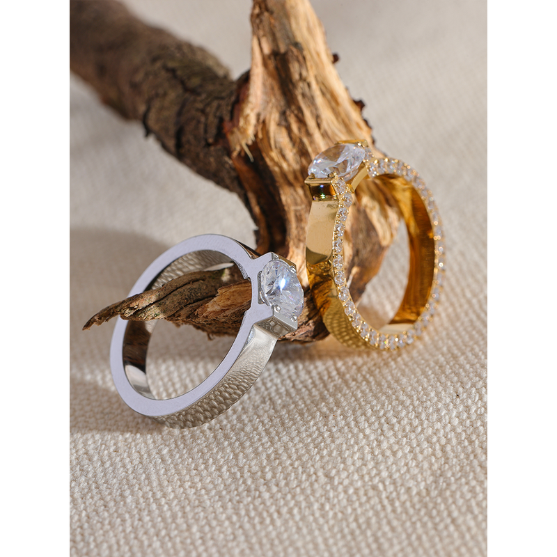 Cubic Zirconia Ring Manufacturer - JINYOU 658 Luxury Bling AAA Stainless Steel