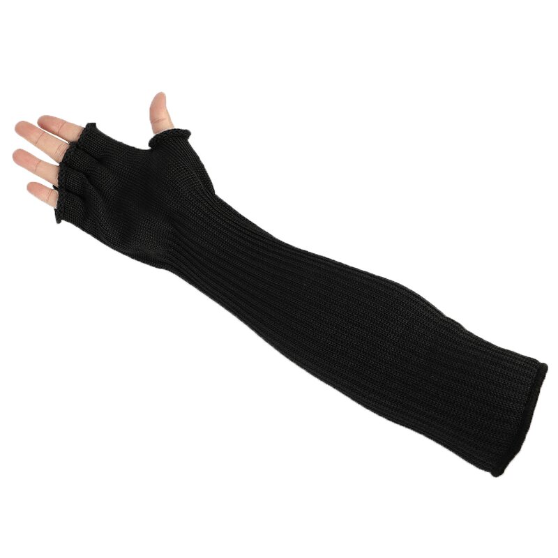 Aramid Anti Cutting Sleeve Manufacturer - Black Long Half Finger Work
