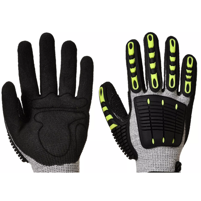 Nitrile Coated Gloves Supplier - Black Smooth Surface 5 Level Anti Cut