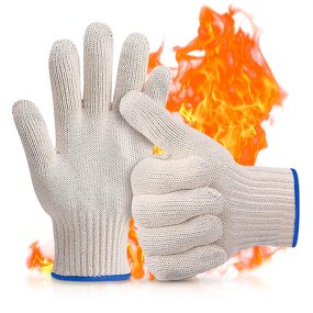 Extreme Heat Resistant Gloves Manufacturer - White Aramid 500 Degree Fireproof
