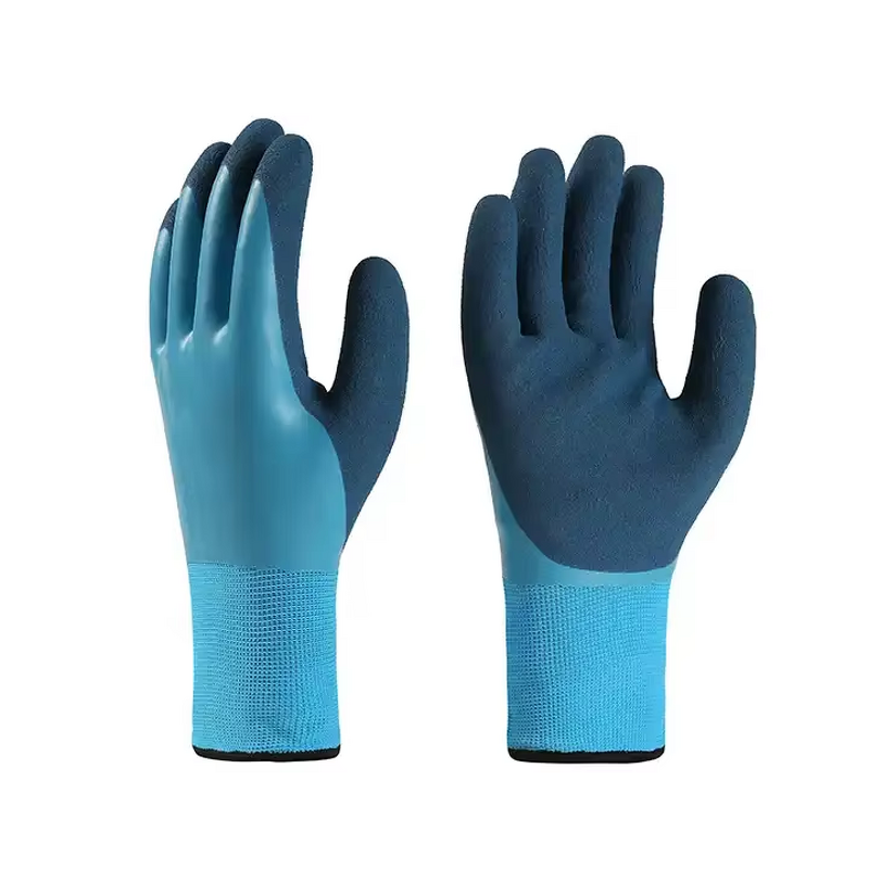 Waterproof Work Gloves Supplier - Double Latex Coated Garden Windproof