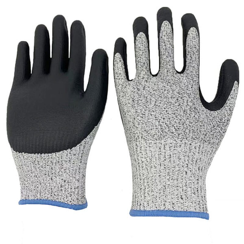 Nitrile Sandy Gloves Supplier - Cut Resistant Grey Black Shell Hppe
