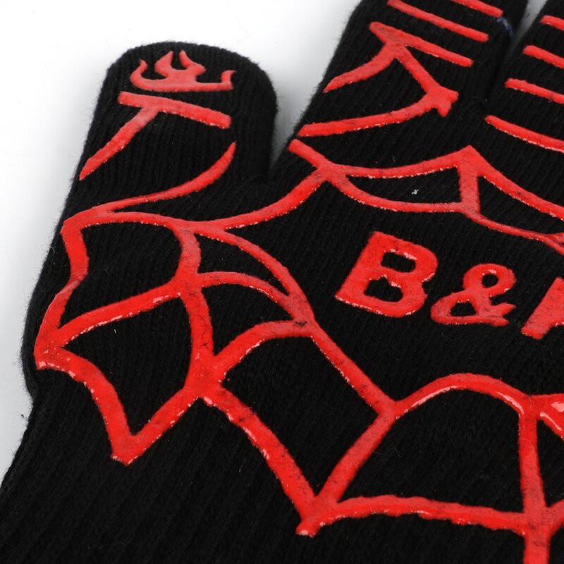 Barbecue Gloves Supplier - Customized Logo Aramid Extreme Heat 800 Degrees