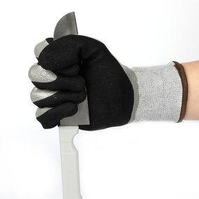 Coated Cut Glove Manufacturer - Cheap Factory 13g Polyester Black Latex