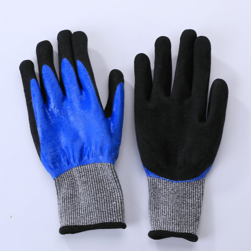 Nitrile Sandy Gloves Supplier - Cut Resistant Grey Black Shell Hppe