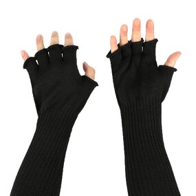 Aramid Anti Cutting Sleeve Manufacturer - Black Long Half Finger Work