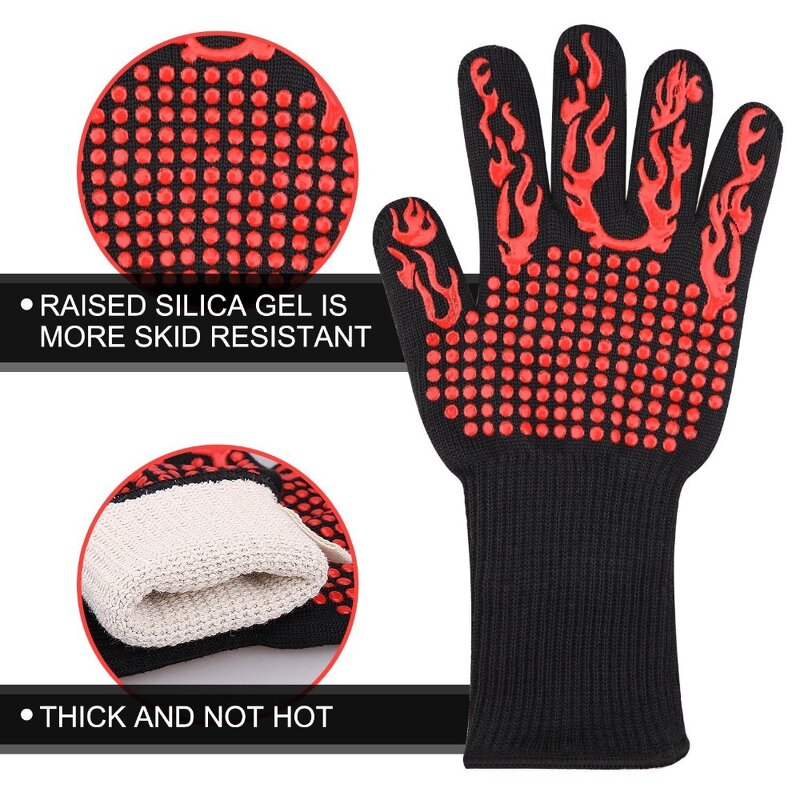 Silicone BBQ Gloves Manufacturer - Custom logo Non slip Coated Oven