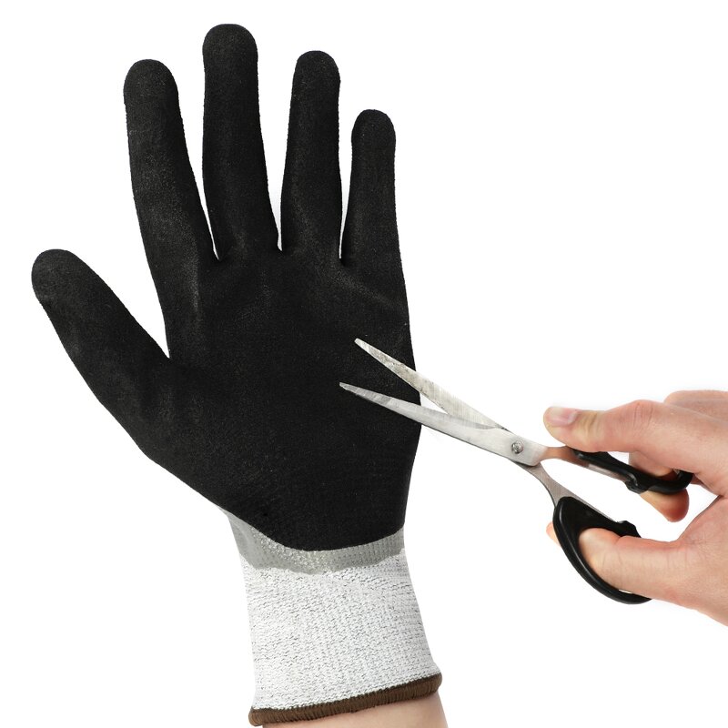 Coated Cut Glove Manufacturer - Cheap Factory 13g Polyester Black Latex