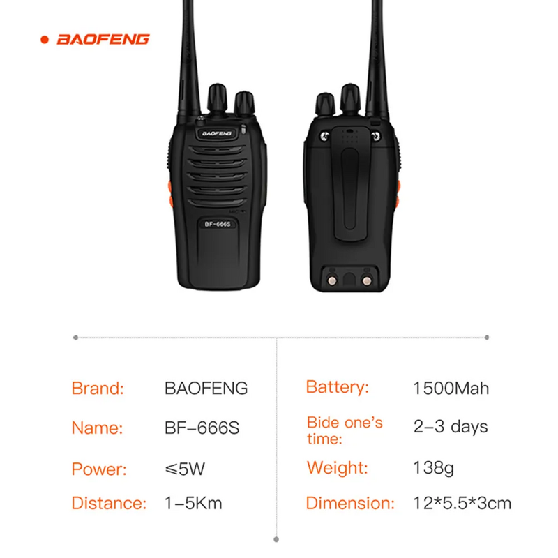 DMR Walkie Talkie Supplier - Baofeng BF-666S Long Ran VHF UHF