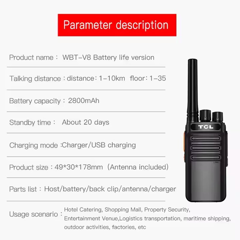 Portable Walkie Talkie Manufacturer - VBTER WBT-V8 Handheld Endurance