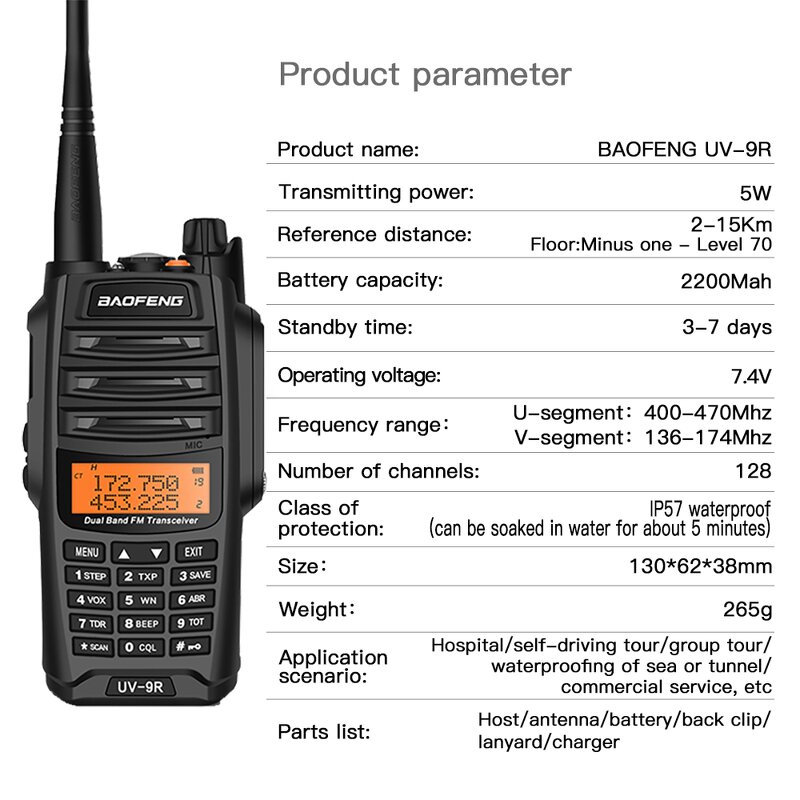 Dual Band Walkie Talkie Manufacturer - BF UV-9R Plus GMRS DMR 8W