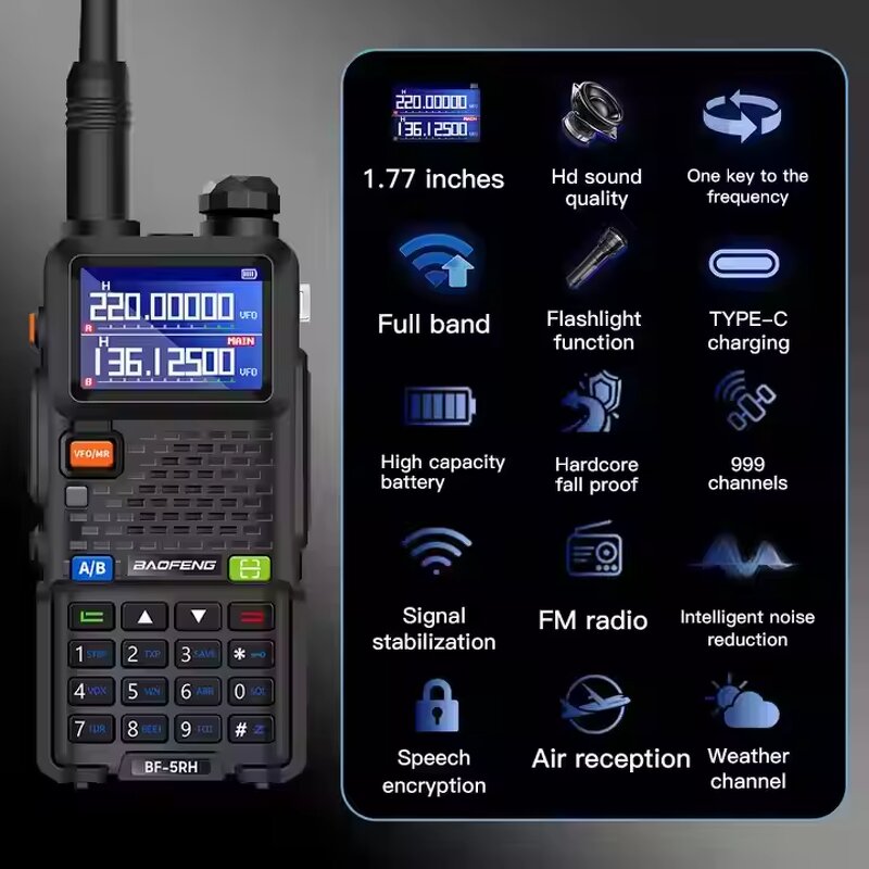 Handheld Walkie Talkie Manufacturer - Baofeng BF-5RH 10W High-Capacity